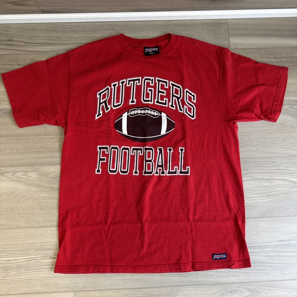 Vintage JanSport Rutgers‎ Scarlet Knights Shirt Mens L Red College Football Y2K
